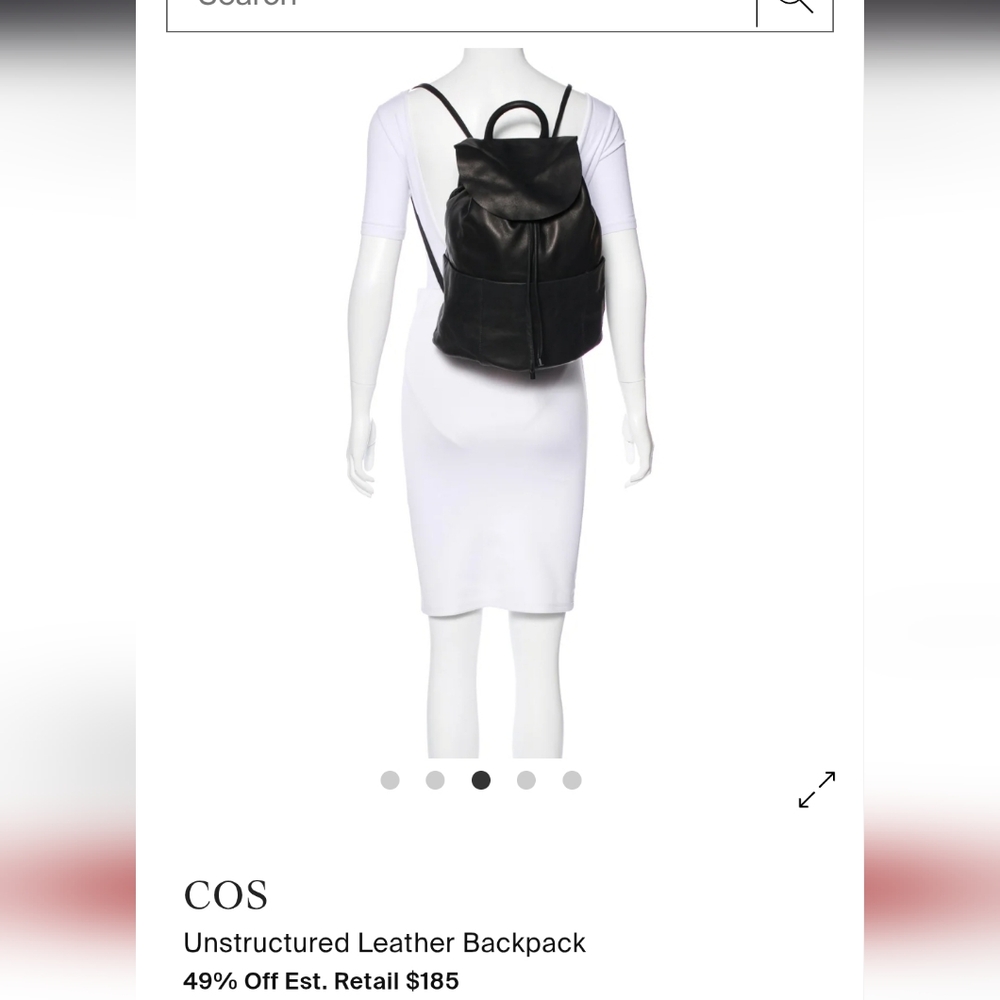COS Unstructured Black Leather Backpack - image 2